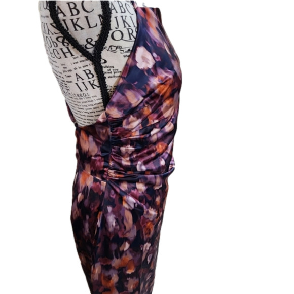 Jason Wu floral flattering ruched watercolor midi dress size small new!!! - Picture 3 of 8